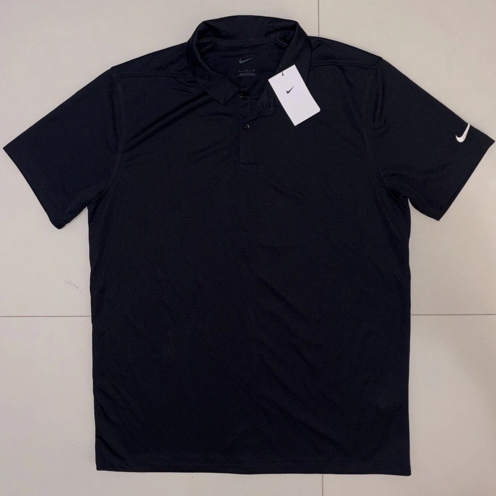 NWT Nike Polo Shirt Mens Large Black Golf Dri-FIT Short Sleeve BV6042-010